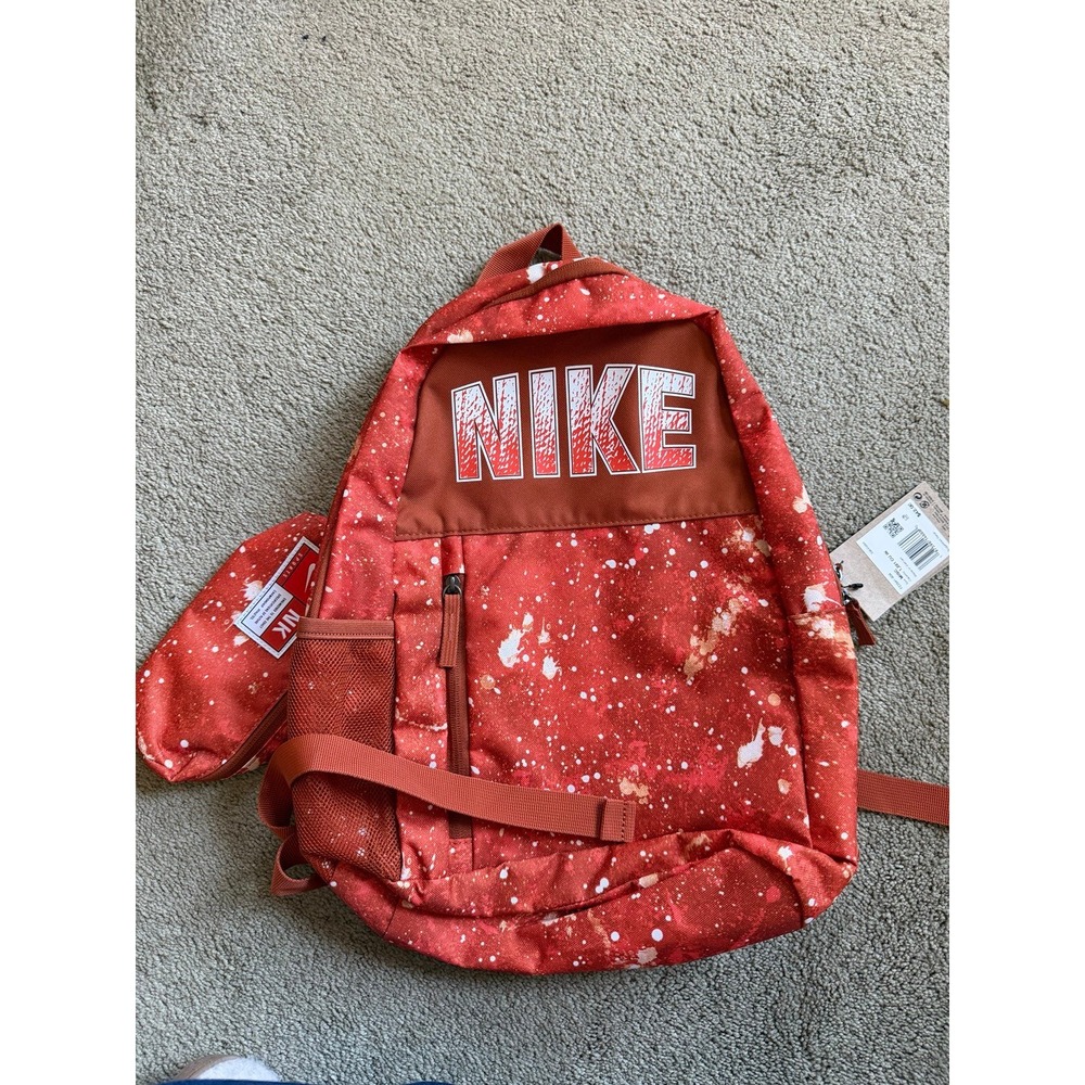 NIKE backpack pencil holder academic sports school book bag unisex orange kids